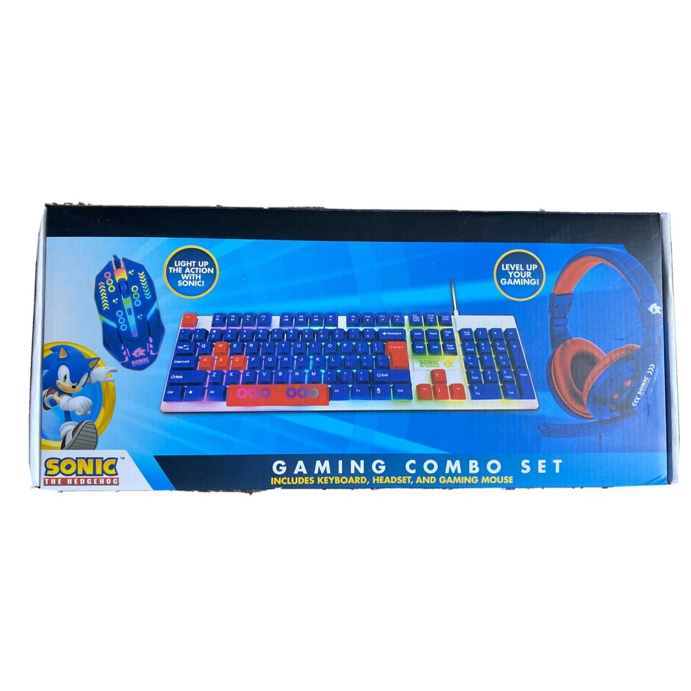 SONIC The HEDGEHOG Gaming Combo Set: Keyboard + Headset + Mouse SEGA Computer PC